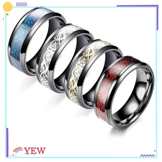 Nhẫn bằng thép không gỉ màu đen hợp thời trang cho nam kích thước 6-13