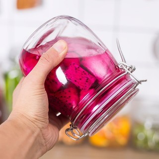 Lọ thủy tinh nắp gài kín 750ml - hũ nắp cài nắp kẹp inox đựng thực phẩm, mật ong đồ khô