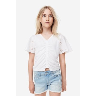 Áo thun trắng cổ tim HM xuất xịn cho bé