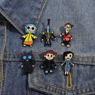 "coraline & the secret door" series men trâm nhân vật ba lô huy hiệu quà tặng cho bạn bè