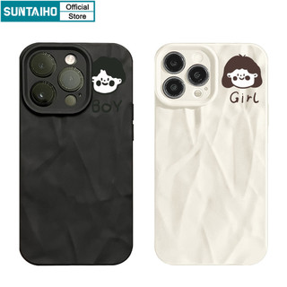 Suntaiho Ốp lưng Iphone Ngộ nghĩnh Dễ Thương Vỏ Hoạt Hình Bé Trai Cô Gái Họa Tiết Ốp Điện Thoại Silicone Mềm Cao Cấp Chống Sốc Cho Iphone 15 14 12 13 11 Pro Max IP 7 8 Plus Iphon X Xs XR Xs Max Ốp Lưng