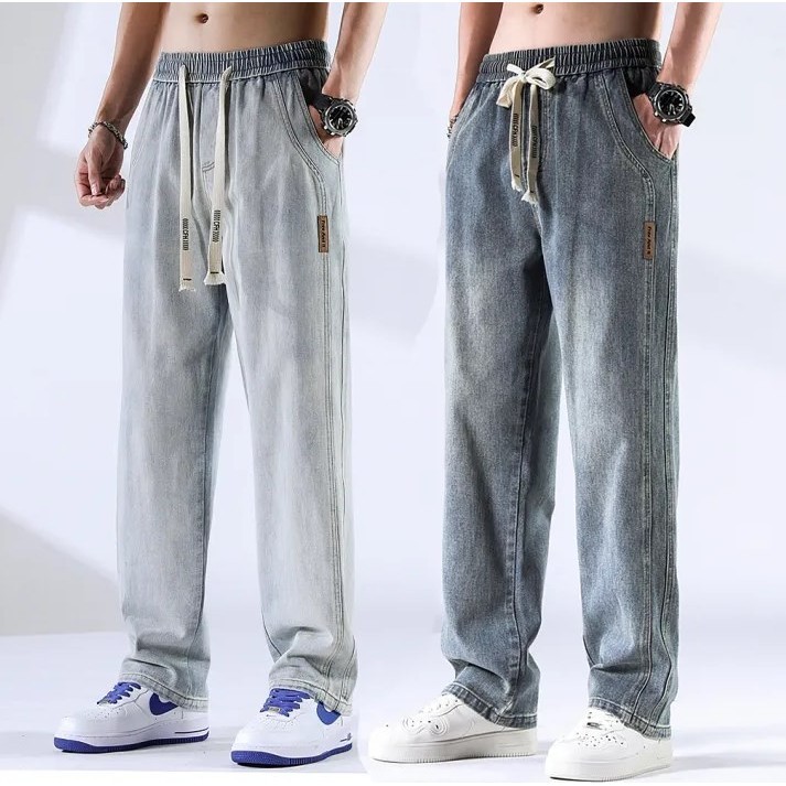 Quần Jean Nam, Quần Jean Ống Rộng Dáng Suông Basic