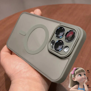 Mới mờ cao cấp tất cả các ống kính bao gồm túi khí hút từ tính chống rơi thích hợp cho iPhone 11 12 13 14 15 Pro Max quý ông màu đen iPhone 14 15 Plus ốp điện thoại