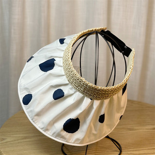 Polka Dot Sun Hat Nhỏ Tươi Kem Chống Nắng Rỗng Top Hat Mùa Hè Vinyl Chống Tia Cực tím Mũ Đi Biển