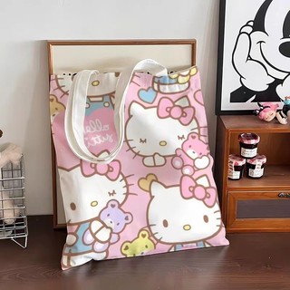 Túi vải Hellokitty Hello Kitty Sách học sinh Bao gồm Túi Tote lớp dung tích lớn Mua sắm