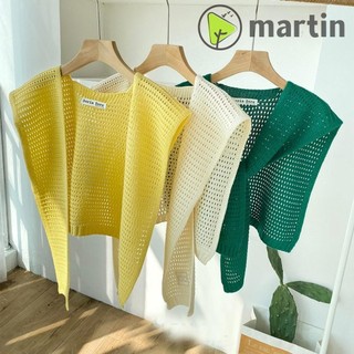 Khăn choàng dệt kim MARTIN1, Áo đeo vai cổ giả Khăn quàng cổ màu trơn rỗng, Áo choàng chống nắng cổ điển Quấn khăn len Nữ / Bé gái