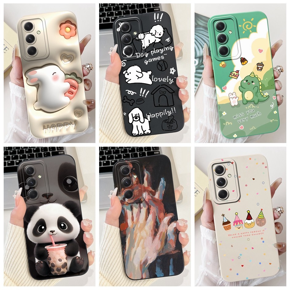 Vỏ Mềm Cho Samsung Galaxy A54 Ốp Lưng Thỏ Gấu Trúc Mỏng Bảo Vệ Ống Kính Máy Ảnh Cho Samsung A54 5G S