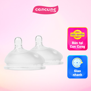 Vỉ 2 núm ty Olababy lỗ tròn 6M+