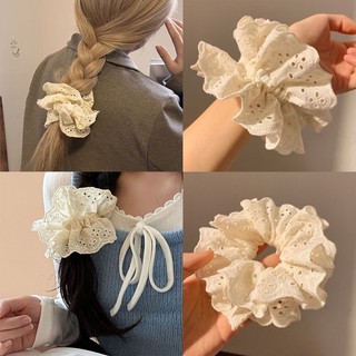  Dây Cột Tóc Đuôi Ngựa Bằng Vải cotton Phối Ren Màu Trắng Ngọt Ngào Dành Cho Bạn Gái  T1- KHO1  