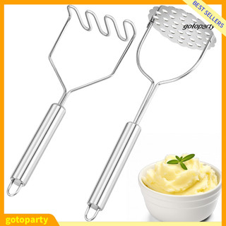 [Gotopty] 2 Máy nghiền khoai tây bằng thép không gỉ Công cụ nhà bếp nghiền tích hợp hạng nặng có tay cầm tiện dụng cho bơ Đậu rau quả
