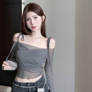 Áo thun tốt Nữ Sheer Ren-up Ngày lễ đặc biệt Sáng tạo Câu lạc bộ quyến rũ Phong cách Hàn Quốc Thường ngày Trẻ trung Thanh lịch Cơ bản Cá tính mát mẻ tốt