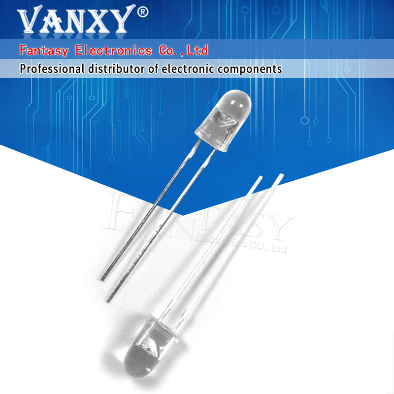 100 chiếc LED 5mm 940nm IR Hồng ngoại Phát ra ống tròn Đèn diode linh kiện điện tử vanxy