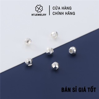 Charm bi bạc htjewelry bi cắt giác 3 4mm cực xinh ph850