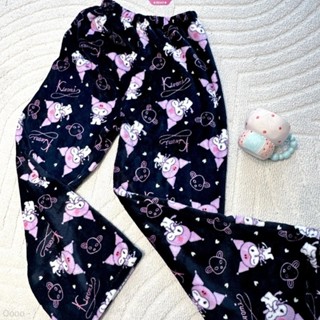 Kawaii Hello Kitty Kuromi Anime Bộ Đồ Ngủ Quần Flannel Quần Nữ Hoạt Hình Thường Ngày Nhà Quần
