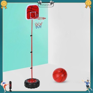 Sportime Bộ đồ chơi bóng rổ có trụ đứng cho trẻ em Bảng sau có thể điều chỉnh chiều cao Thể thao ngoài trời 1,52m