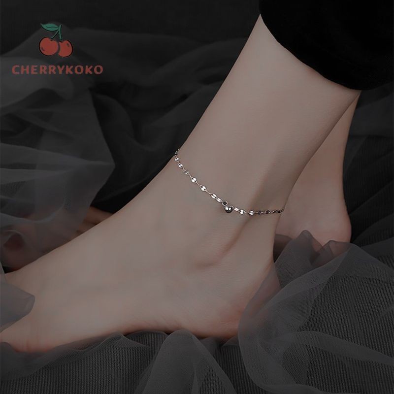 💞Cherry💞 Lắc Chân Đính Quả Cầu May Mắn Đơn Giản Quyến Rũ Phong Cách Hàn Quốc Dành Cho Nữ