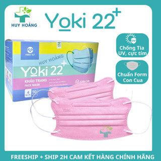 Khẩu trang Cua Yoki 22+ chống bụi mịn và tia UV, khẩu trang y tế kiểu KF94 thời trang lọc bụi PM2.5