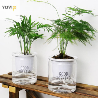 Chậu hoa tự động hấp thụ nước tròn YOVIP Chậu hoa tự tưới nước VN