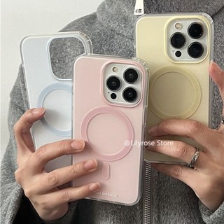 Ốp Điện Thoại TPU Mềm Mờ Cho iPhone 12 13 14 15 16 Pro Max Ốp Điện Thoại Từ Tính Màu Kẹo Hồng Xanh Vàng Zoozoo Case Y2K ins