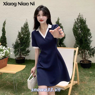Xiang Nian Ni Cổ Chữ V Eo Chặt Chữ A Đầm Pháp Nữ Mùa Hè Mới