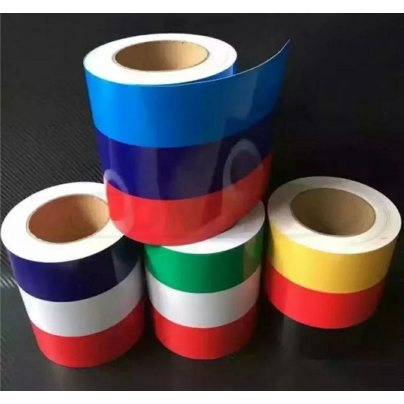 Tem decal chỉ 3 màu cờ trang trí xe, Tem chỉ 3 màu,  tem dán 3 màu, Dải tem decal 3 màu cờ, tem dán trang trí xe