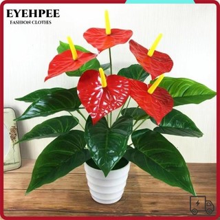 Bàn tay đỏ nhân tạo EYEHPEE, Cây cây xanh Anthurium giả bằng nhựa 35 / 50CM, Mô phỏng cây thảo mộc lớn Trang trí phòng khách Anthurium
