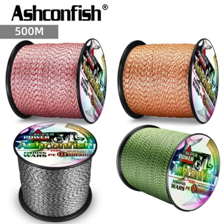  Ashconfish 500M 8 Sợi Dây Câu Bện Điểm Dyneema PE Dòng Vô Hình 