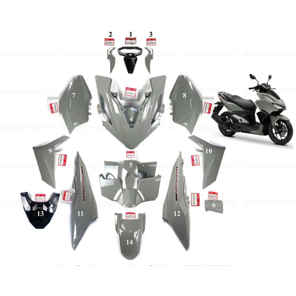 Dàn áo vario 160 xám xi măng 2022 bản abs xé lẻ món