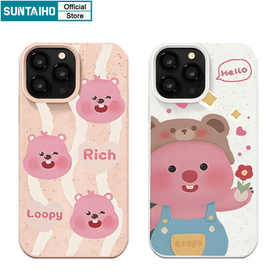 Suntaiho Vỏ Dễ Thương Ngộ nghĩnh Họa Tiết Looby Ốp Điện Thoại Cho Iphone 16 15 14 12 13 11 Pro Max IP 7 8 Plus Iphon X Xs XR Xs Max TPU Silicon Mềm Cao Cấp Chống Sốc Ốp Lưng