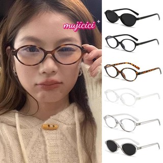  🍟mujicici🍟Value Kính Mát Gọng oval Chống Ánh Sáng Xanh y2k Họa Tiết Da Báo Thời Trang Cho Nữ cách hàn quốc hot trend 
