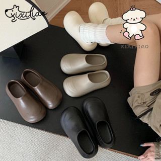 Xixitiao Cotton Dép Nữ Tăng Chiều Cao Giày Ngoài Mặc Đế Mềm Mới Thường Ngày