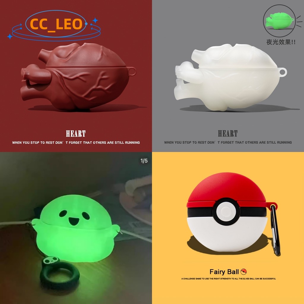 For Bose Ultra Open EarBuds Case 3D Cartoon Pokéball Cute Ghost Silicone Soft Case Bose Ultra Open C