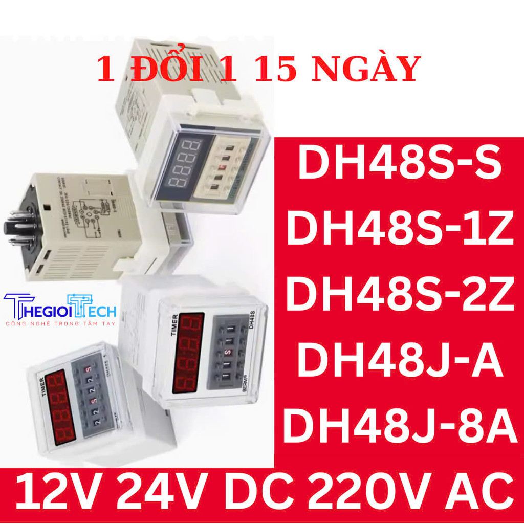 TH Bộ Đếm hẹn giờ IC Timer điện tử Relay thời gian DH48 S 1Z DH48S 2Z 2ZH DH48S-S Counter DH48J 12 2