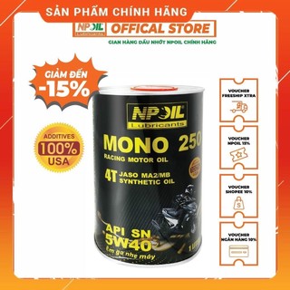 Dầu nhớt xe máy MONO 250 5W40 4T API SN lon 0.8/1L