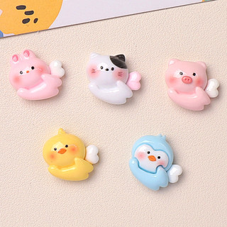 [2 @] Phim Hoạt Hình Sáng Bóng Thiên Thần Động Vật Tự Làm Nhựa Phụ Kiện Trang Sức Kẹp Tóc Handmade Vỏ Điện Thoại Cốc Nước Mũ Đội Đầu Lỗ Giày Phụ Kiện Khóa Giày ML