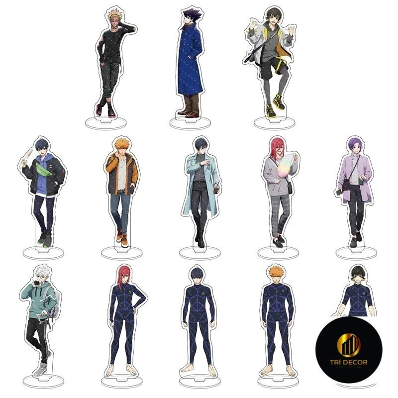 Mô hình Standee Blue Lock Isagi Nagi Meguru Chigiri Reo Sae Itoshi Rin Baro 19 Phụ kiện trang trí để