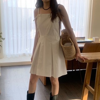 Hàn Quốc Sang Trọng Đơn Giản Ngọt Ngào Nhỏ Tươi Xếp Ly Ôm Hơn Nhìn Đôi Dây Đeo Vai Bướm Phối Ren Đầm