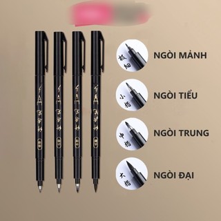  PVN63537 Bút viết thư pháp chữ Hán Calligraphy Deli - brush pen nhiều kích cỡ ngòi có thể đổ thêm mực 