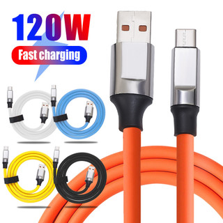 Cáp dữ liệu loại C sạc siêu nhanh 120w - dành cho Huawei Xiaomi - Cáp dữ liệu silicon TYPE-C - Khả năng tương thích rộng, sạc nhanh - Dây dữ liệu cáp USB C chạy nhanh 1M
