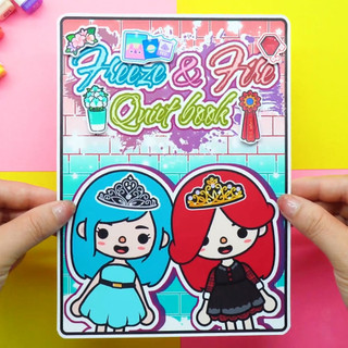 Học Liệu Ngôi Nhà búp bê của toca ice vs frie, Đồ chơi thủ công bóc dán h21