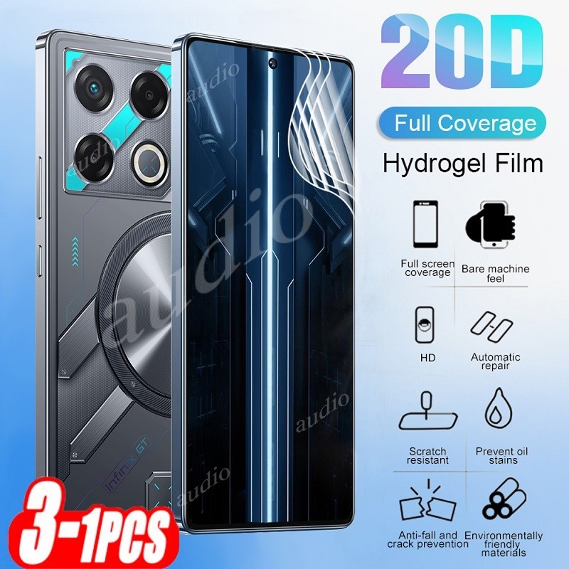 3 Miếng Dán Hydrogel Bảo Vệ Toàn Diện 20D Cho Infinix GT 20 Pro 5G 2024 Tấm Bảo Vệ Màn Hình Không Kí