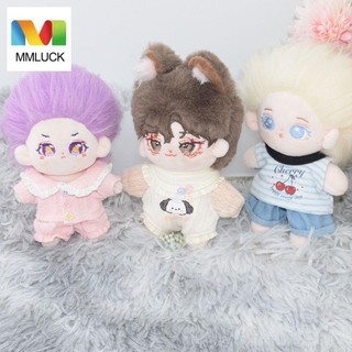 Mmluck quần áo búp bê cotton 10cm, bộ quần áo trang điểm không có thuộc tính quần áo búp bê, quần áo đồ chơi nhồi bông 10cm sang trọng nhồi bông búp bê bộ đồ bò phụ kiện búp bê