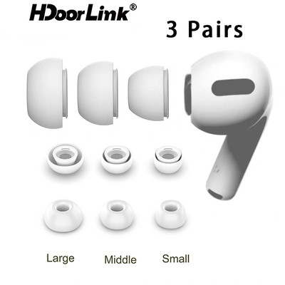 Hdoorlink 3 Cặp Đầu Tai Thay Thế Cho Air-pod Pro Đầu Tai Silicon Mềm Kích Thước S / M / L