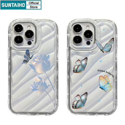 Suntaiho Ngộ nghĩnh Dễ Thương Vỏ Điện Thoại Họa Tiết Bướm Đẹp Cho Iphone 15 14 12 13 11 Pro Max IP 7 8 Plus Iphon X Xs XR Xs Max TPU Silicone Mềm Cao Cấp Chống Sốc Ốp Lưng