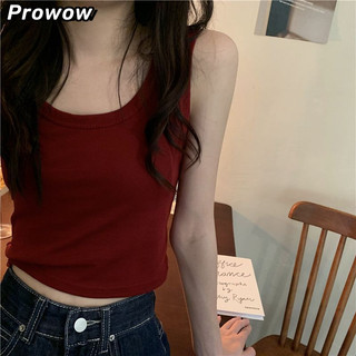 Prowow Áo 2 dây áo ba lỗ Thời trang hàn quốc trendy Gợi cảm rực rỡ cổ điển WBX2440JPJ 19Z240510