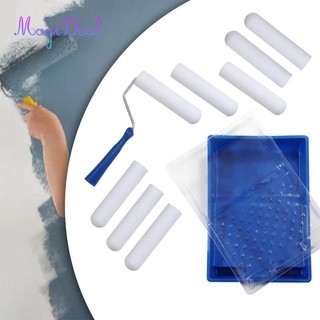 Magideal Con lăn sơn nhỏ Con lăn nhỏ 7 inch Con lăn xốp mật độ cao Vỏ len có khung để biết chi tiết Tường dự án Góc