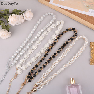 Daydayto Thanh Lịch Nữ Ngọc Trai Thắt Lưng Dây Xích Co Giãn Khóa Ngọc Trai Dây Xích Nữ Quần Áo Phụ Kiện VN