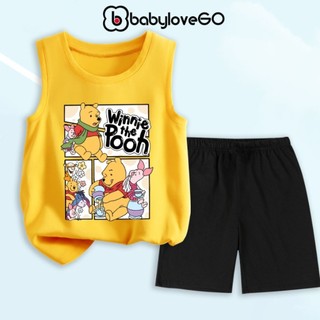 Đồ bộ cho bé trai bé gái BabyloveGO quần áo cho bé chất thun cotton mềm mịn in hình gấu Pooh XT-AG80
