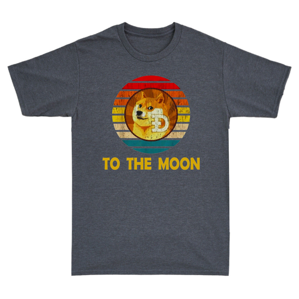 Áo thun nam ngắn tay Dogecoin To The Moon Hodl Money Retro