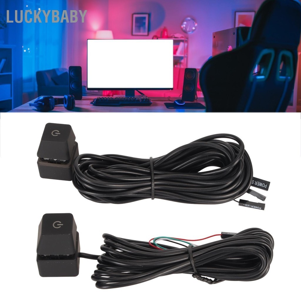 LUCKYBABY Công tắc nguồn PC Blue Switch Phím cơ có đèn nền Cắm và chạy Nút cho máy tính để bàn Chơi game văn phòng